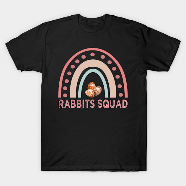 easter sunday rabbit squad boho rainbow 2023 T-Shirt by mouad13